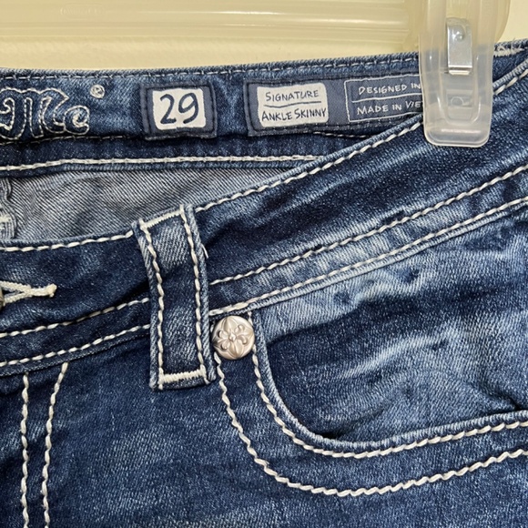Miss Me Blue Denim Ankle Skinny Jeans Size 29 Style JP8715AK - Picture 5 of 12